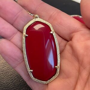 Kendra Scott Danielle Dark Red and Gold Earrings